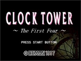 Title screen of Clock Tower - The First Fear on the Sony Playstation.