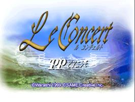 Title screen of Concert - Ff - Fortissimo, Le on the Sony Playstation.