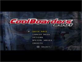 Title screen of Cool Boarders 2001 on the Sony Playstation.