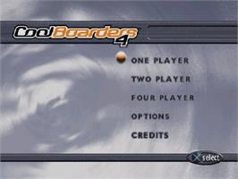 Title screen of Cool Boarders 4 on the Sony Playstation.