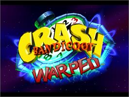 Title screen of Crash Bandicoot 3 - Warped on the Sony Playstation.
