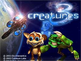 Title screen of Creatures Raised In Space on the Sony Playstation.