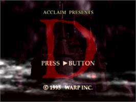 Title screen of D on the Sony Playstation.