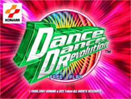 Title screen of Dance Dance Revolution on the Sony Playstation.