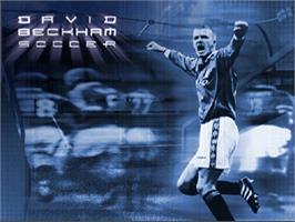 Title screen of David Beckham Soccer on the Sony Playstation.