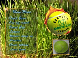 Title screen of Davis Cup Complete Tennis on the Sony Playstation.