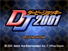 Title screen of Derby Jockey 2001 on the Sony Playstation.