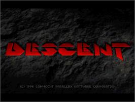 Title screen of Descent on the Sony Playstation.