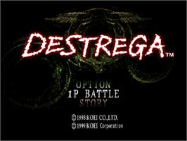 Title screen of Destrega on the Sony Playstation.