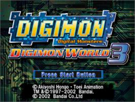 Title screen of Digimon World 3 on the Sony Playstation.