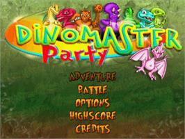 Title screen of Dinomaster Party on the Sony Playstation.