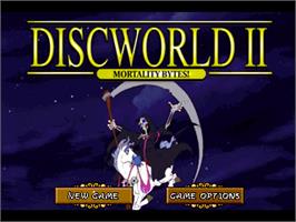 Title screen of Discworld 2 - Missing Presumed? on the Sony Playstation.