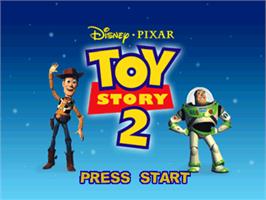 Title screen of Disney / Pixar - Toy Story 2 - Buzz Lightyear To The Rescue! on the Sony Playstation.