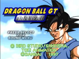 Title screen of Dragon Ball GT: Final Bout on the Sony Playstation.