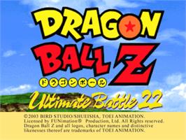 Title screen of Dragon Ball Z - Ultimate Battle 22 on the Sony Playstation.