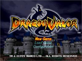 Title screen of Dragon Valor on the Sony Playstation.