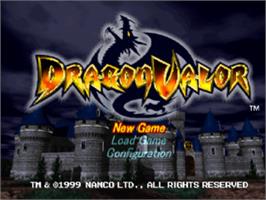 Title screen of Dragon Valor on the Sony Playstation.