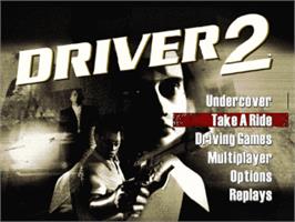 Title screen of Driver 2 - Back On The Streets on the Sony Playstation.