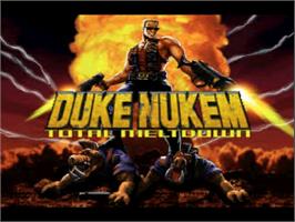 Title screen of Duke Nukem - Total Meltdown on the Sony Playstation.