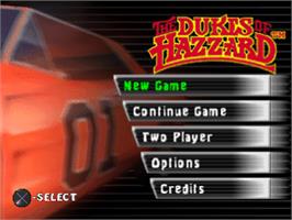 Title screen of Dukes Of Hazzard - Racing For Home, The on the Sony Playstation.