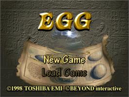 Title screen of Egg on the Sony Playstation.