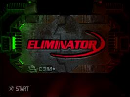 Title screen of Eliminator on the Sony Playstation.