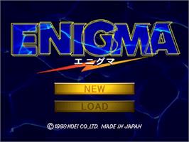Title screen of Enigma on the Sony Playstation.