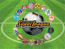 Title screen of European Super League on the Sony Playstation.