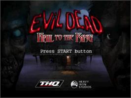 Title screen of Evil Dead: Hail to the King on the Sony Playstation.