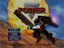 Title screen of Extreme Power on the Sony Playstation.