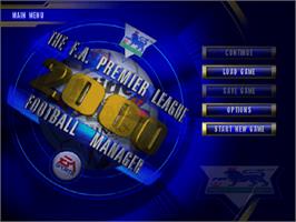 Title screen of F.a. Premier League Football Manager 2000, The on the Sony Playstation.