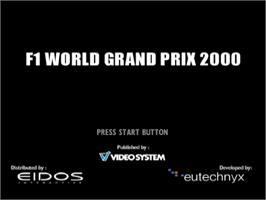 Title screen of F1 World Grand Prix 2000 on the Sony Playstation.