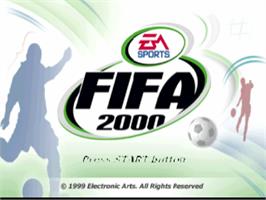 Title screen of FIFA 2000: Major League Soccer on the Sony Playstation.
