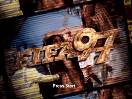 Title screen of FIFA 97 on the Sony Playstation.