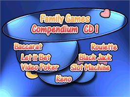 Title screen of Family Games Compendium on the Sony Playstation.