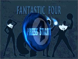 Title screen of Fantastic Four on the Sony Playstation.