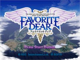 Title screen of Favorite Dear on the Sony Playstation.