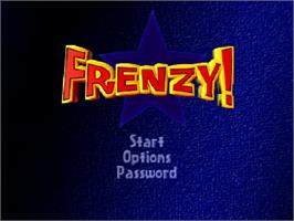 Title screen of Frenzy on the Sony Playstation.