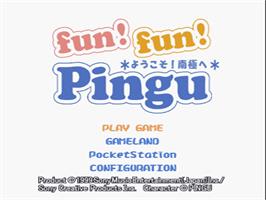 Title screen of Fun! Fun! Pingu - Youkoso! Nankyoku E on the Sony Playstation.