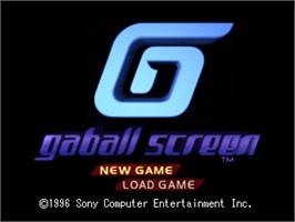Title screen of Gaball Screen on the Sony Playstation.