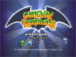 Title screen of Gangway Monsters on the Sony Playstation.