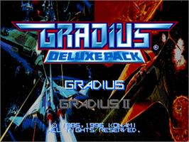 Title screen of Gradius Deluxe Pack on the Sony Playstation.