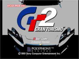 Title screen of Gran Turismo 2 on the Sony Playstation.