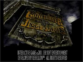 Title screen of Gunfighter - The Legend Of Jesse James on the Sony Playstation.