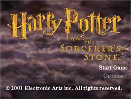 Title screen of Harry Potter And The Sorcerer's Stone on the Sony Playstation.