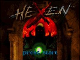 Title screen of Hexen on the Sony Playstation.
