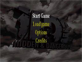 Title screen of Hidden & Dangerous on the Sony Playstation.