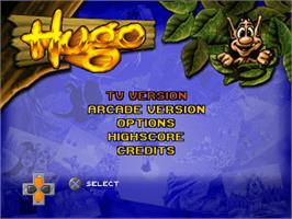 Title screen of Hugo on the Sony Playstation.
