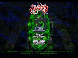 Title screen of Hybrid on the Sony Playstation.