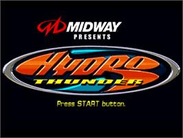 Title screen of Hydro Thunder on the Sony Playstation.